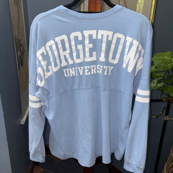 Women's Georgetown University Light Blue Oversized Long Sleeve T-Shirt, size M - Picture 6 of 9